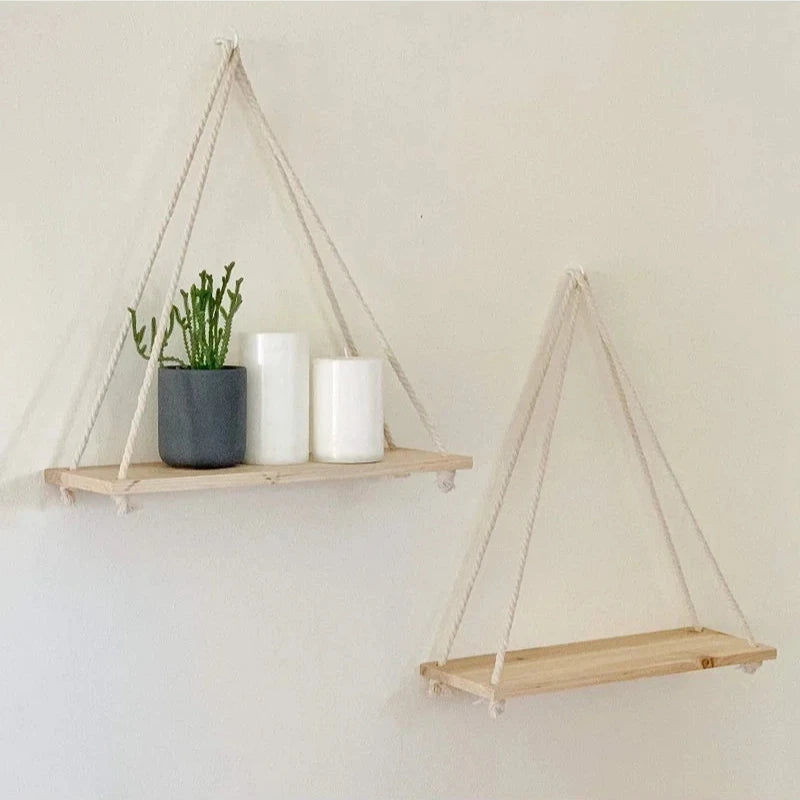 Wooden Rope Shelf