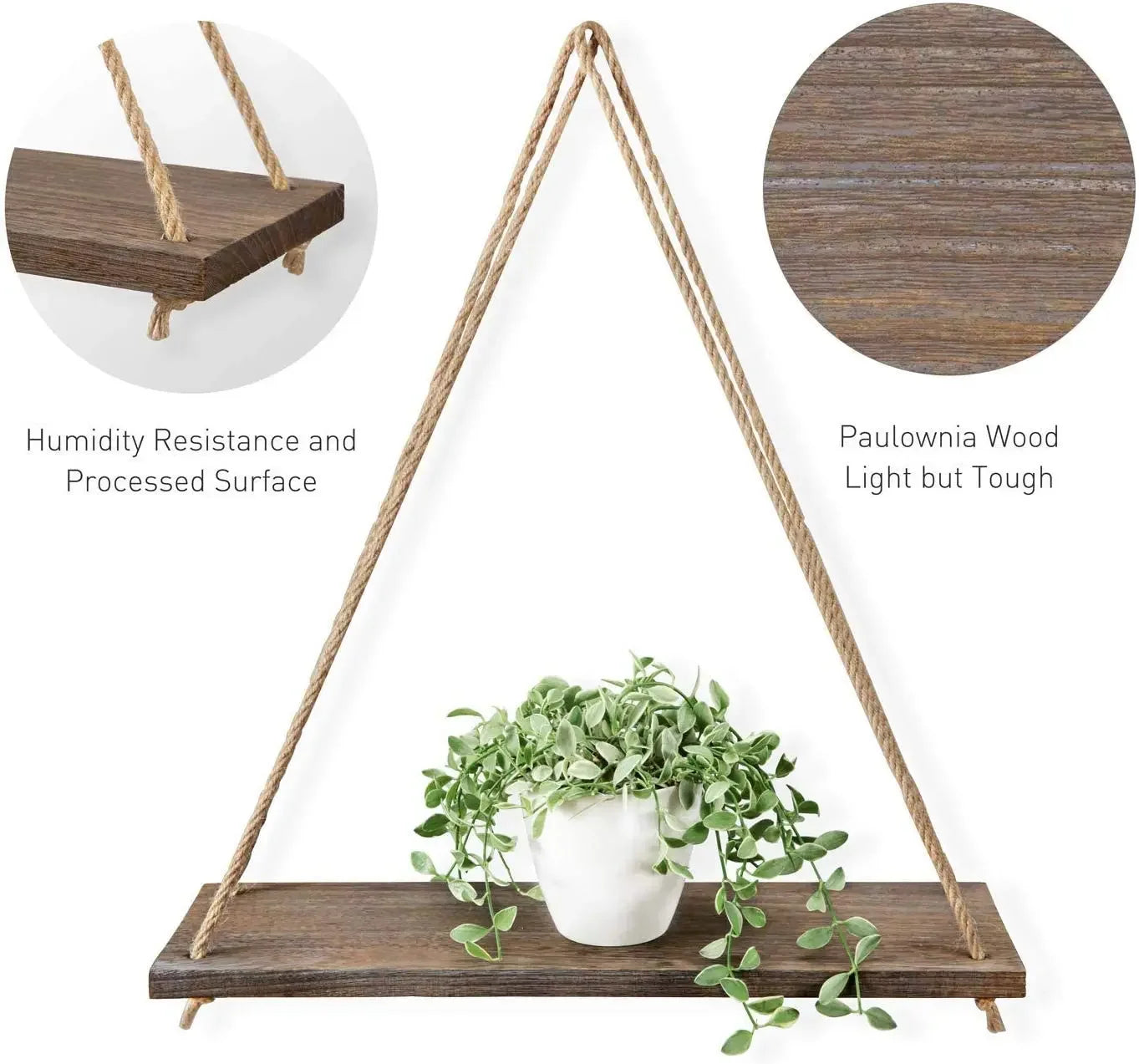 Wooden Rope Shelf
